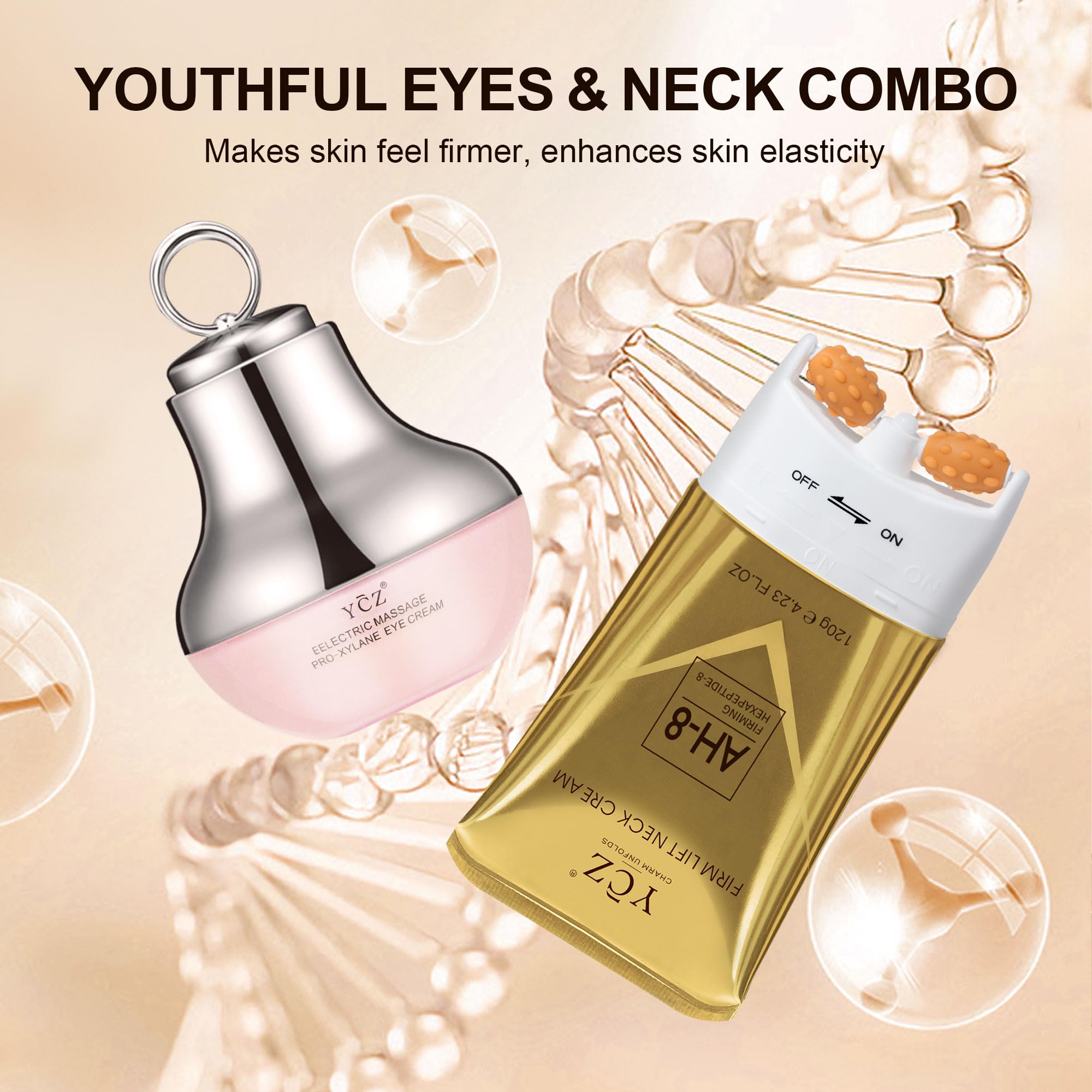 Ycz neck-eye cream texture highlight for deep hydration and revitalization.