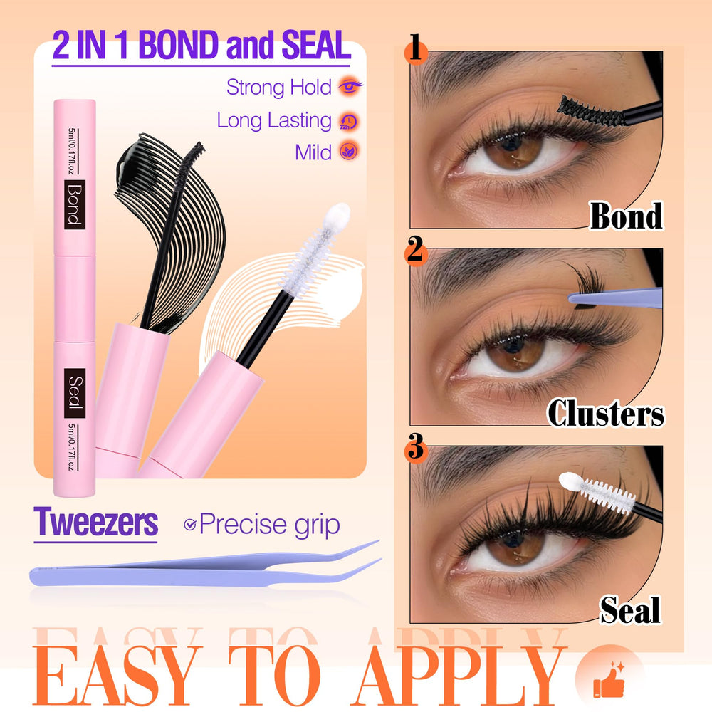 YDAGKH Cat-eye DIY clusters demonstrate customizable winged lash look tailored per eye.