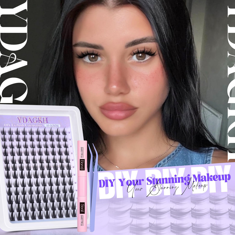 YDAGKH invisible-band lash clusters blend seamlessly for a lightweight, comfortable look.