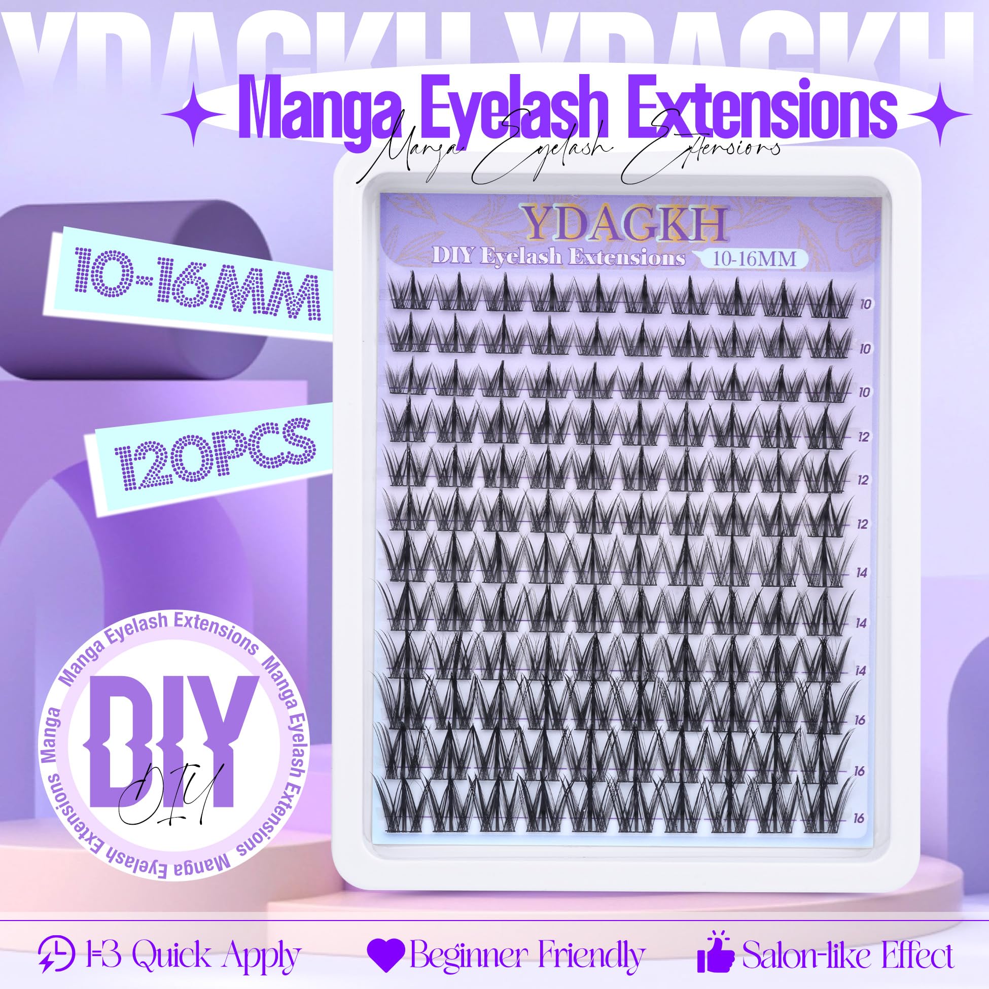 YDAGKH Lash Clusters band view highlights ultra-thin, comfy lash band.