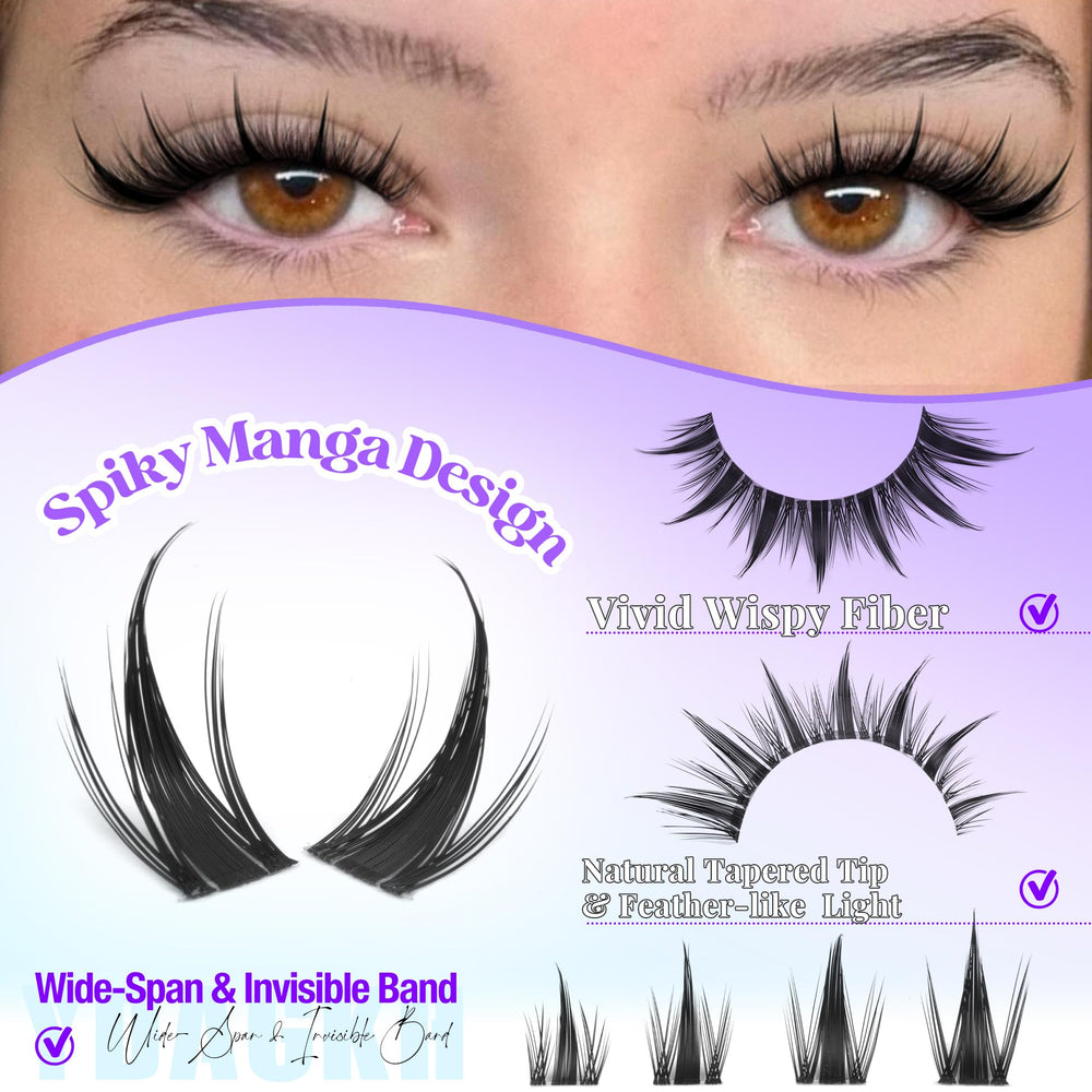 YDAGKH wispy anime lash extension kit with bond and seal and precision tweezers.