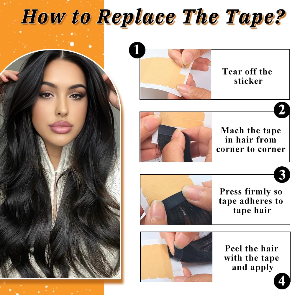 YDDM tape-in extensions before-after fuller hair look