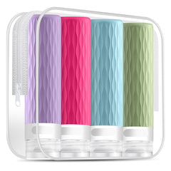 YEALIFE four-pack travel bottles for toiletries in compact carry-on form.