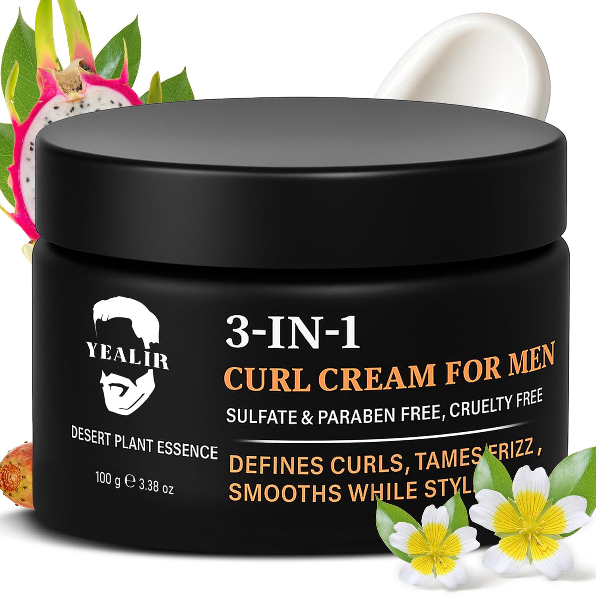 YEALIR 3-in-1 curl cream bottle – on-the-go styling for defined, frizz-controlled curls.