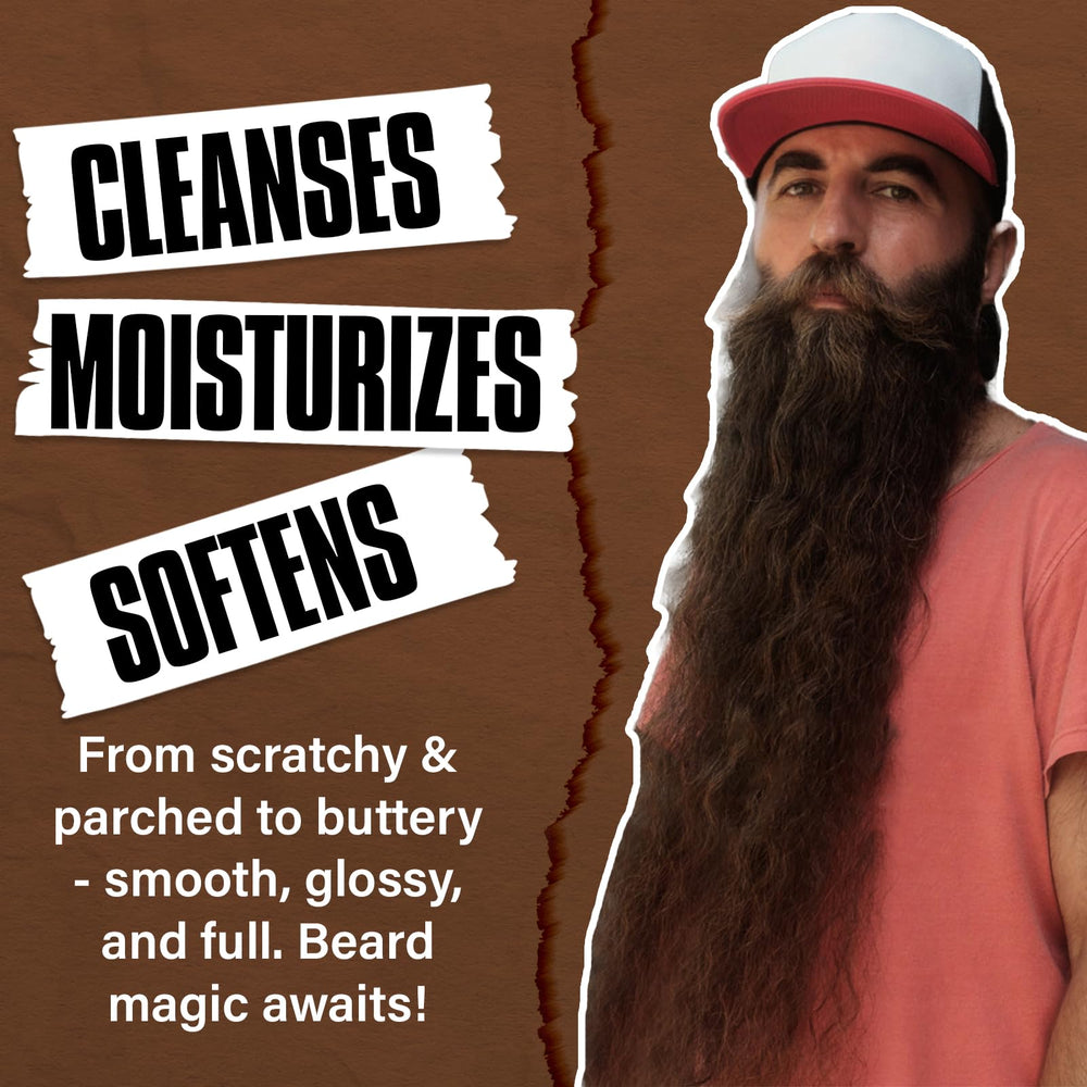 YEALIR beard conditioner bottle close-up highlights nourishing hydration for soft beards.