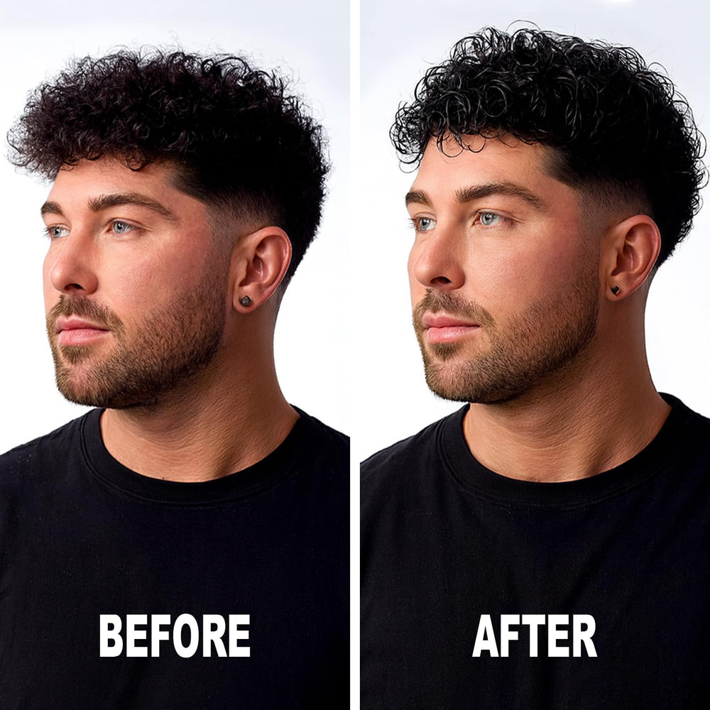 YEALIR curl cream air-dry result with frizz control and shine.