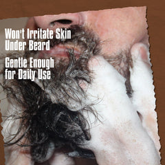 YEALIR silicone beard brush close-up demonstrates detangling and dander removal.
