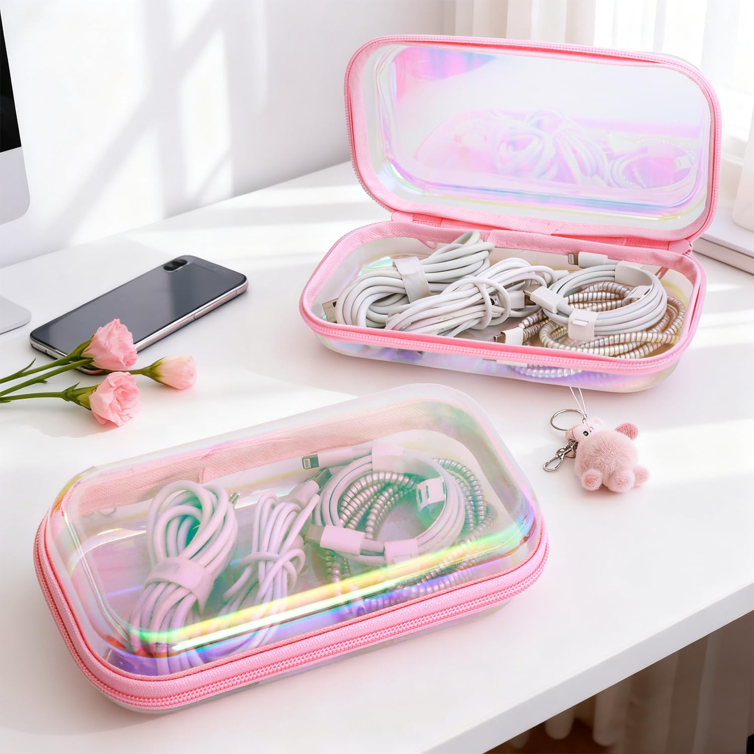 YEANIEGUOGI pink bathroom toiletries organizer keeps items tidy and visible
