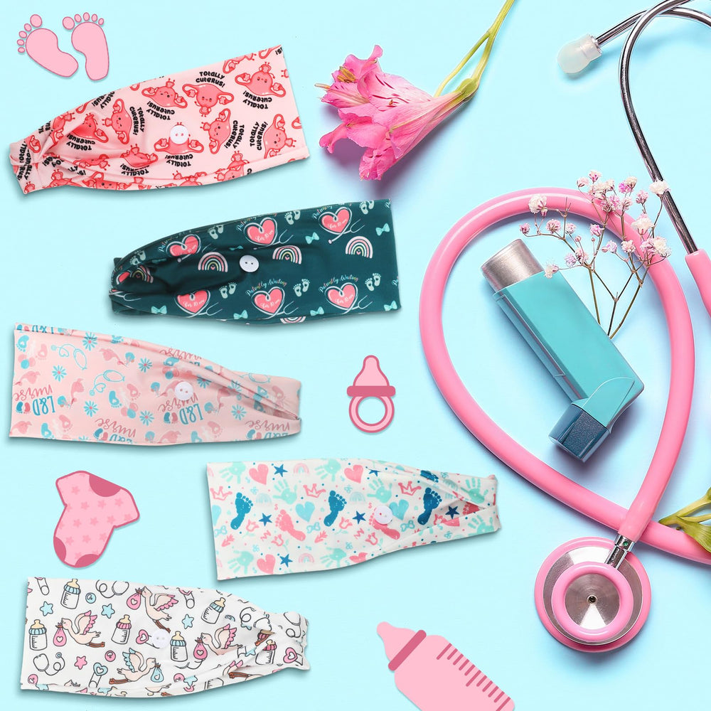 Yearntown nurse headbands in stretchy polyester ensure snug, non-slip fit