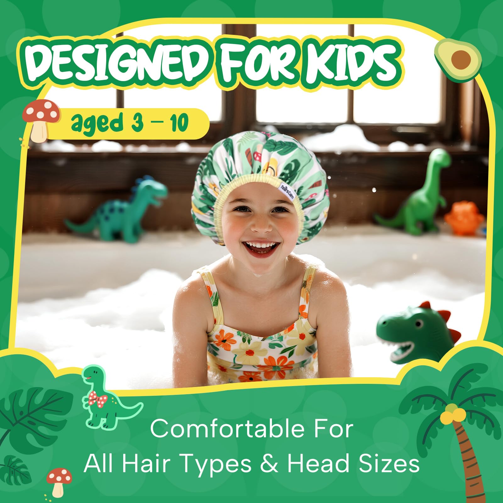 Years calm memory cotton cap keeps water out and kids comfortable in bath time