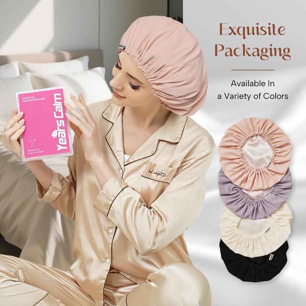 Years Calm shower cap suitable for spa, shower, travel, and cleaning setups