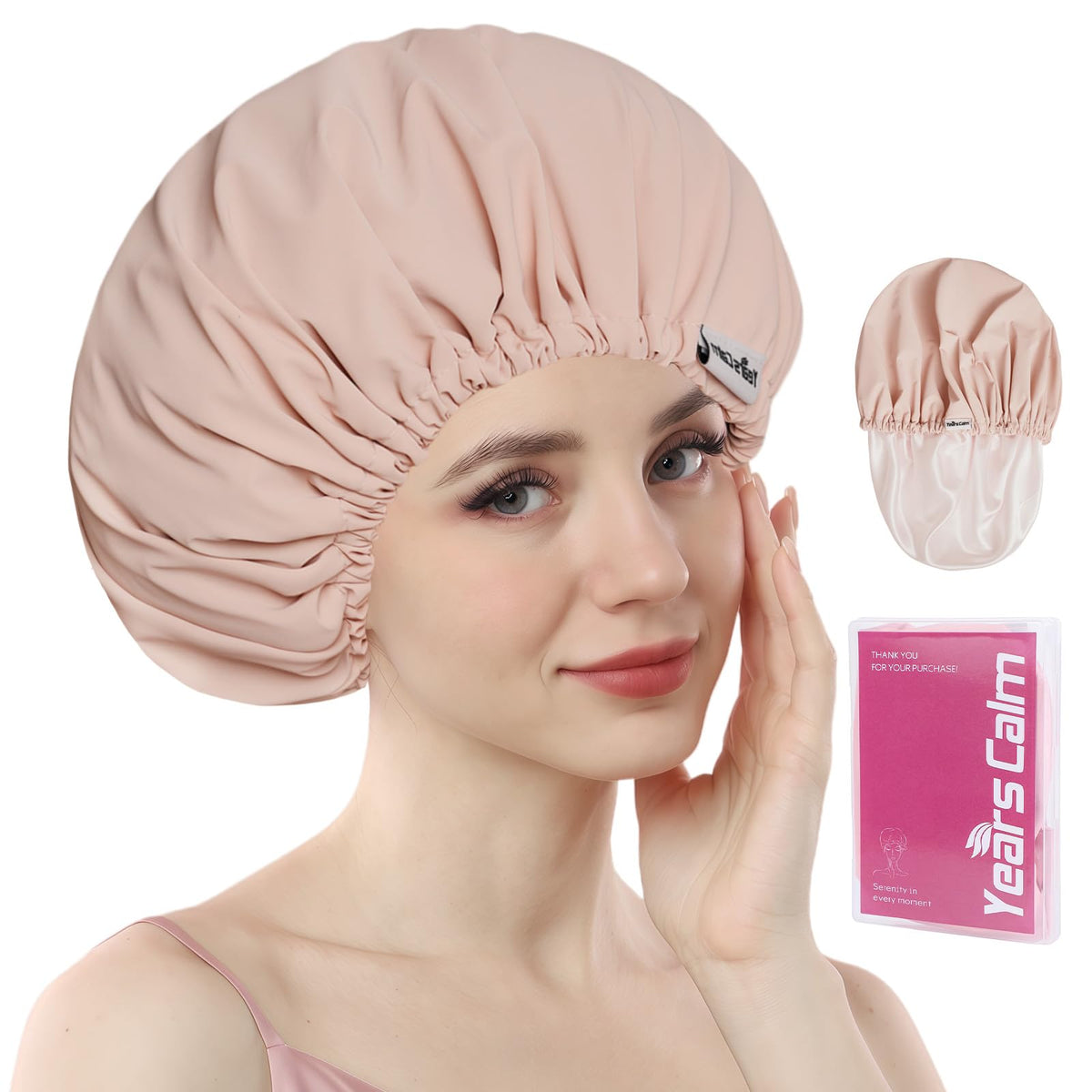 Years Calm shower cap waterproof outer ice velvet keeps hair dry during showers