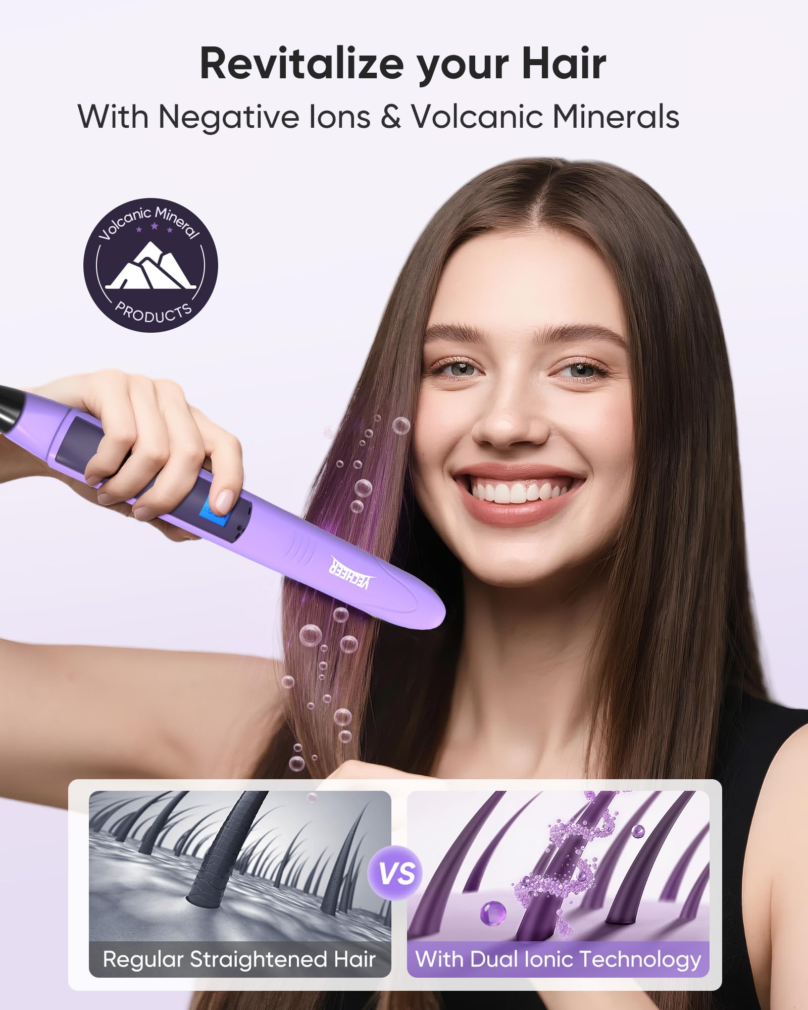 YeCheer dual ionic mineral plates reduce frizz and boost shine