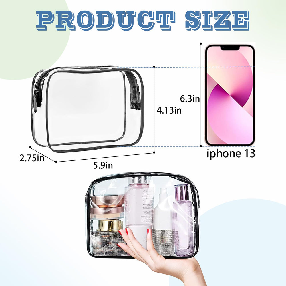 YedsIntu clear makeup bags bulk set showing multiple sizes for versatile packing.