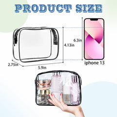 YedsIntu clear makeup bags bulk set showing multiple sizes for versatile packing.