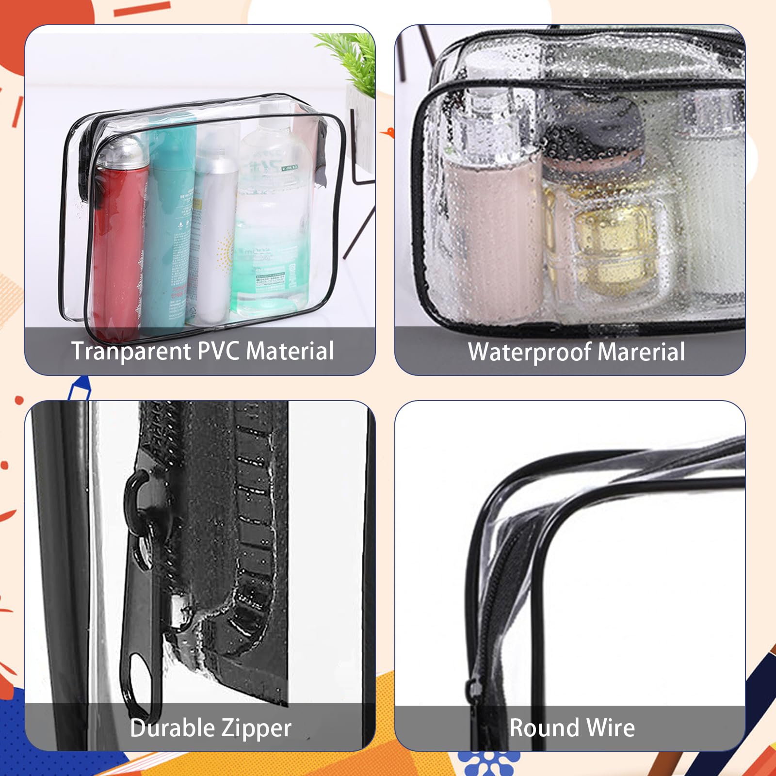 YedsIntu PVC waterproof pouch protects cosmetics during travel and potential spills.