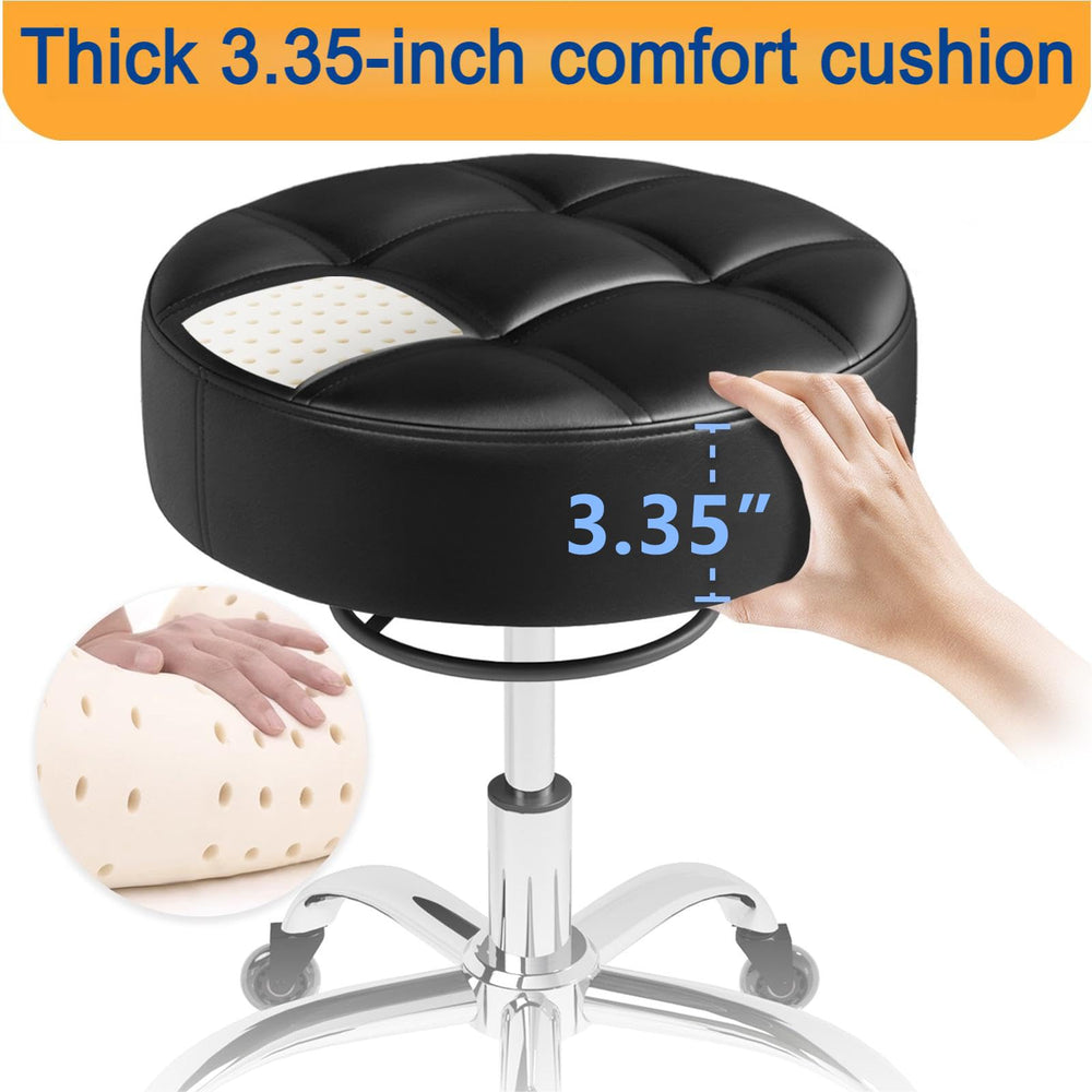 YEEZEE rolling stool height adjustable range 19.7 to 25.3 inches supports varied workstations.