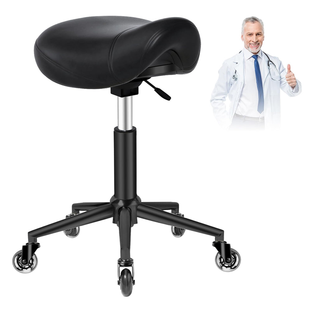 YEEZEE Saddle Stool assembly shows quick, tool-free setup for instant use