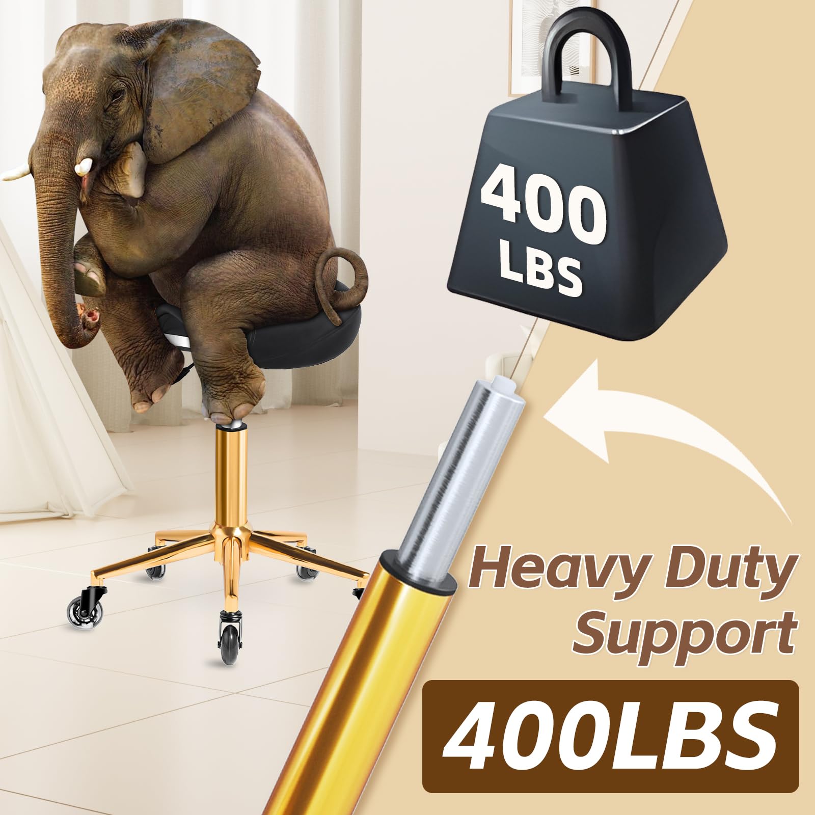Yeezee saddle stool carbon-steel-base provides sturdy, long-lasting support