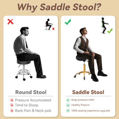 Yeezee saddle stool silky-smooth-rolling promotes quiet, effortless gliding across floors