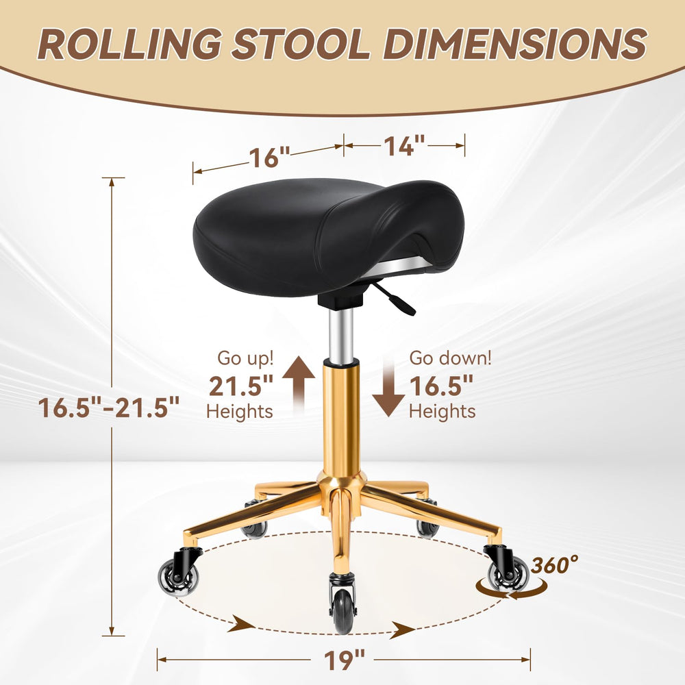 Yeezee saddle stool wide-seat-16inch offers spacious seating for comfortable movement