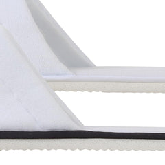 Yeios soft fabric slippers blend 65pct cotton and 35pct polyester.