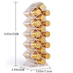 YIEZI clear acrylic lipstick organizer front display with quick color recognition.