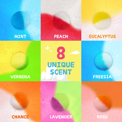 Yekery glow-in-the-dark toy bath bombs lit up for play