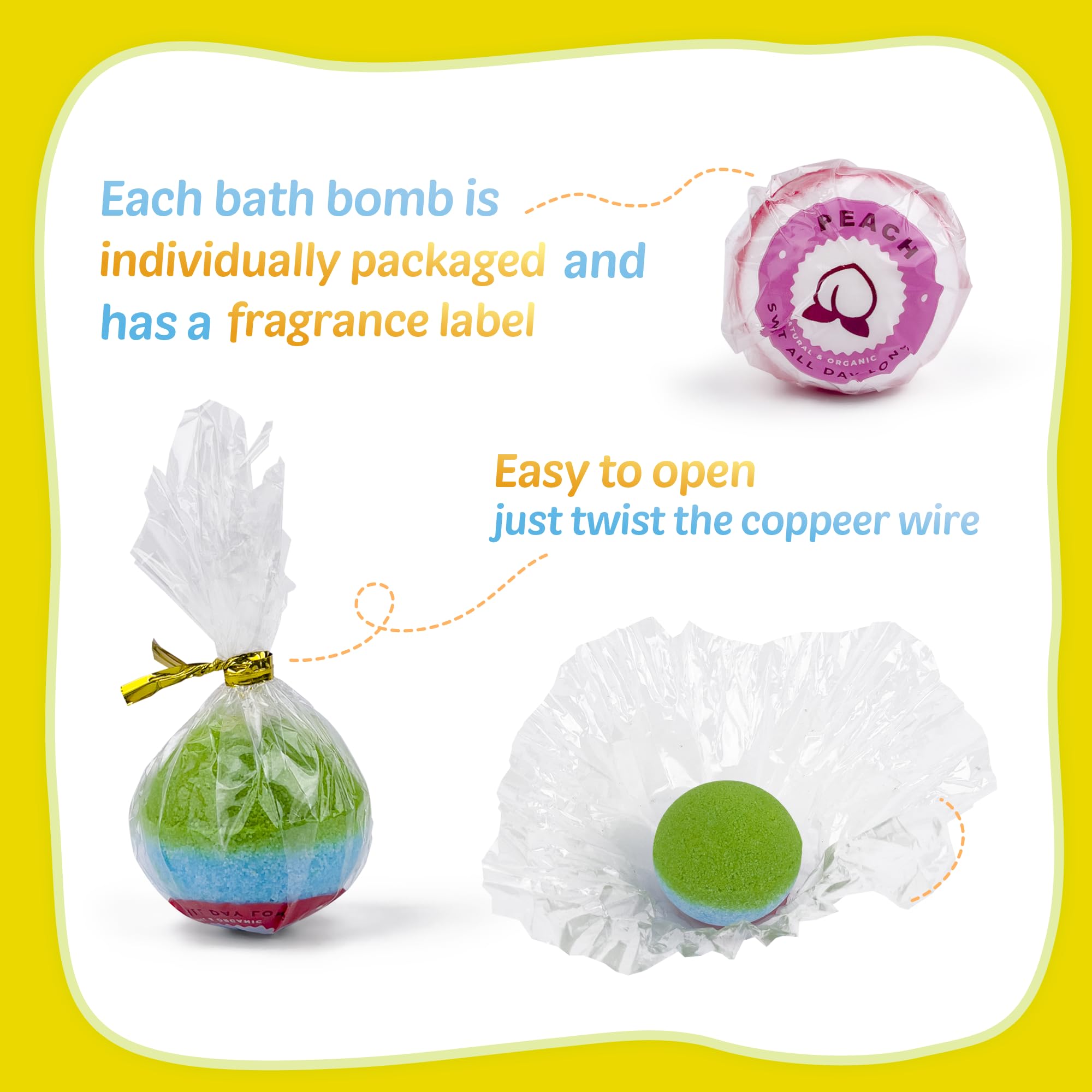 Yekery kids bath time fun with safe colorful bath bombs