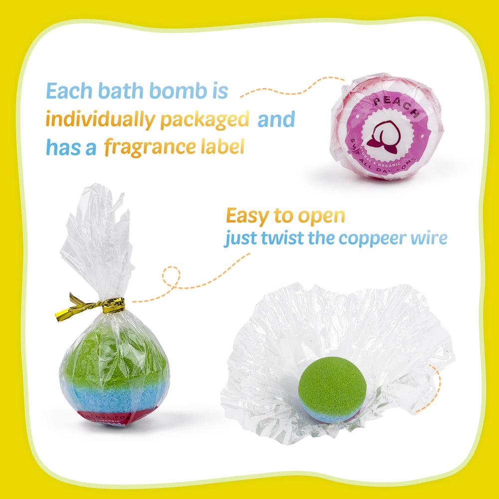 Yekery kids bath time fun with safe colorful bath bombs