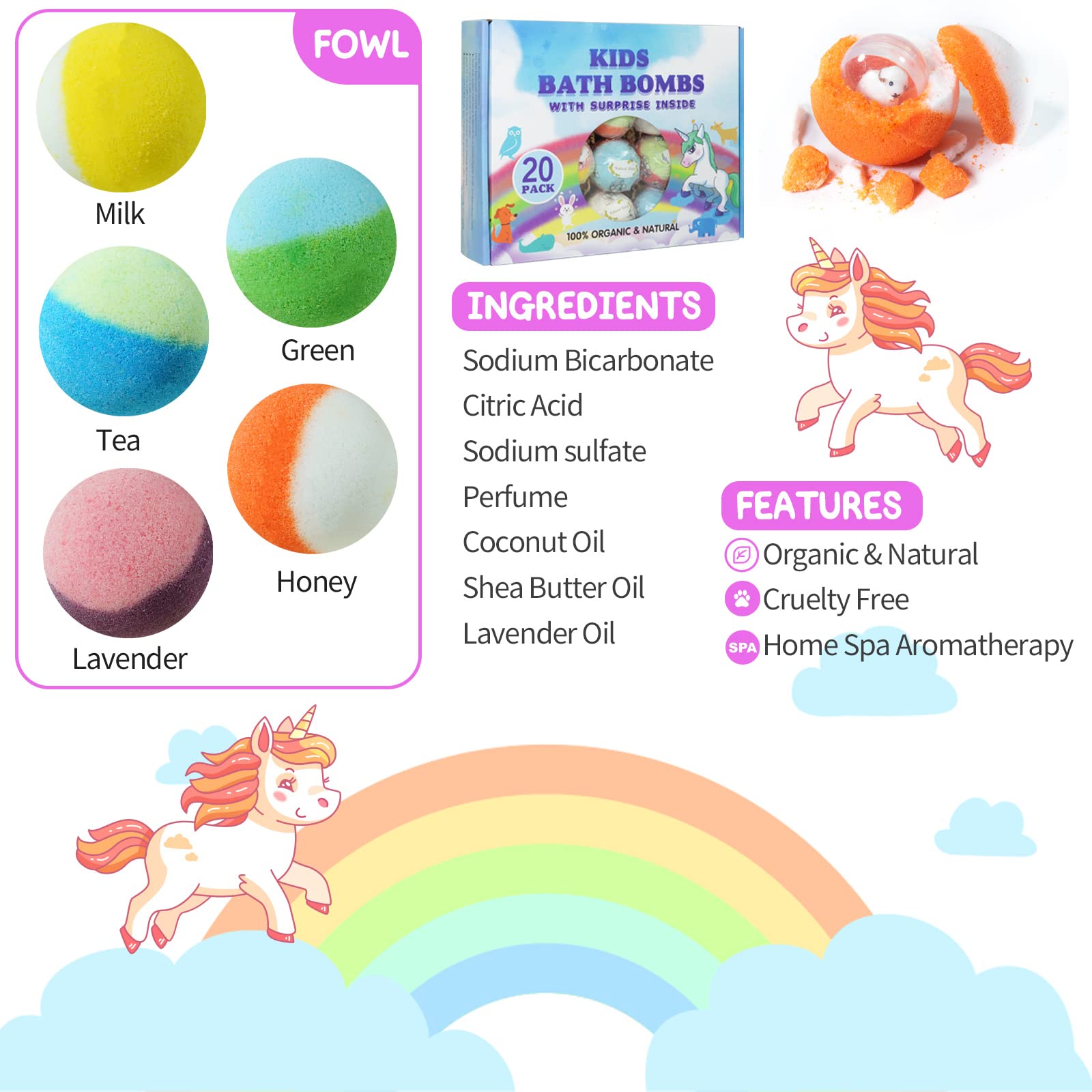 Packaging box with Yekery bath bombs kept moisture-free inside a sturdy box.