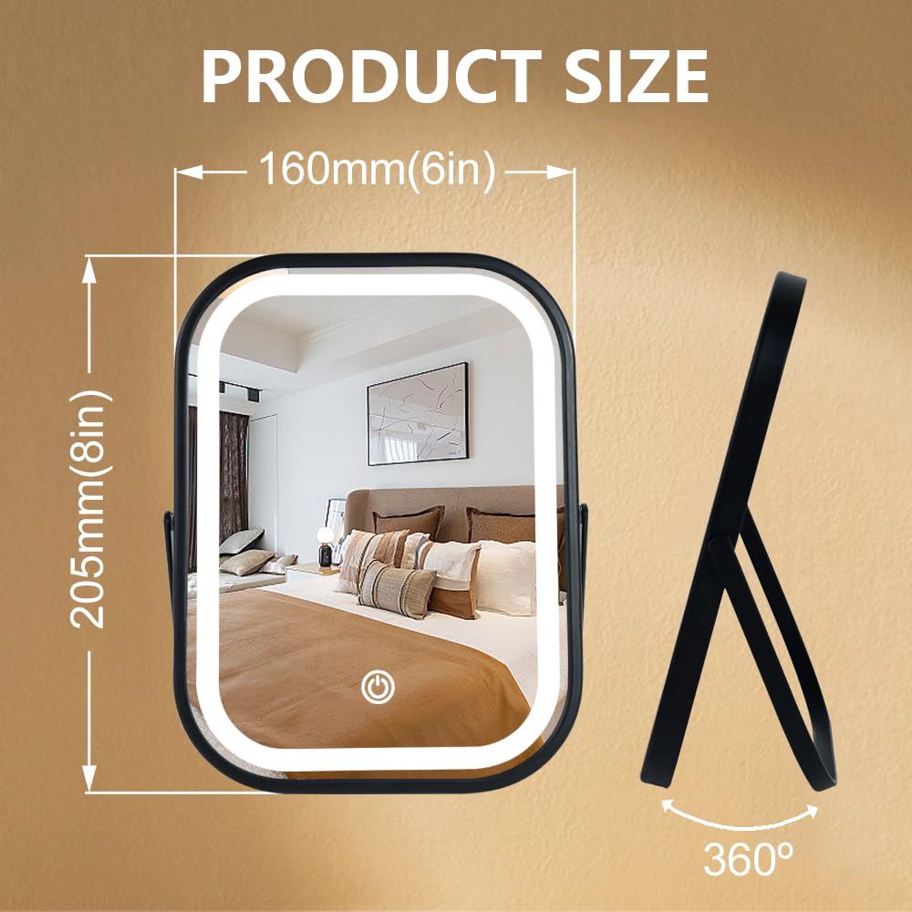 YEKKOPT Espejo de maquillaje LED portátil, ideal para aplicaciones precisas.