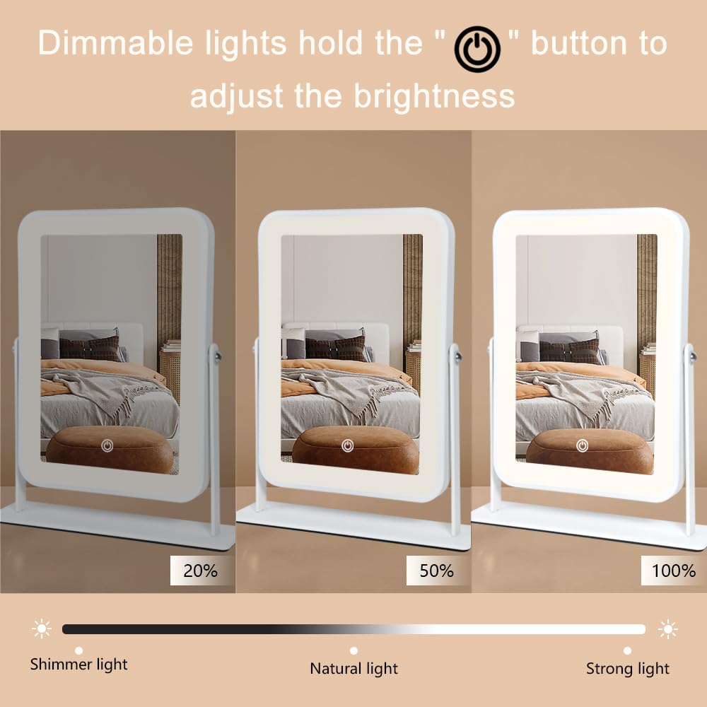 YEKKOPT smart touch mirror with easy brightness adjustments for different tasks