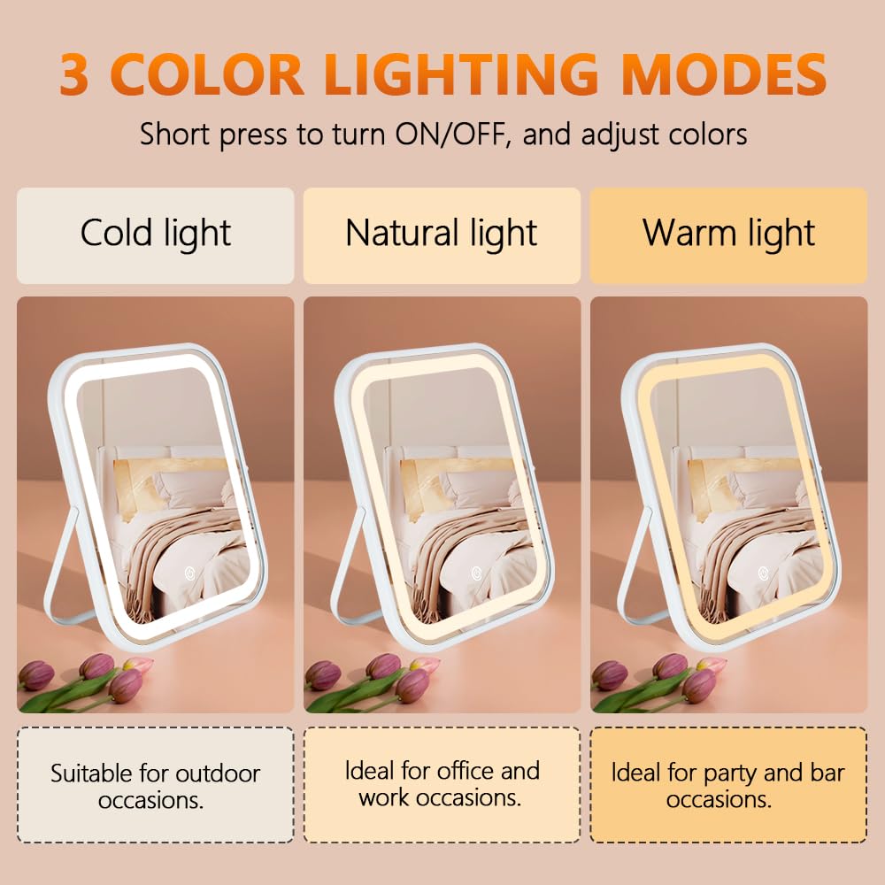 YEKKOPT travel-friendly vanity mirror ultra-thin design fits compact spaces.