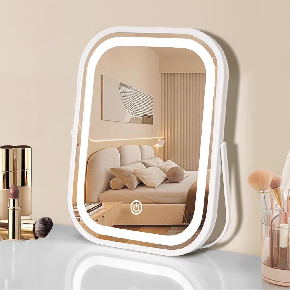 YEKKOPT travel makeup mirror table-top folding for compact portability