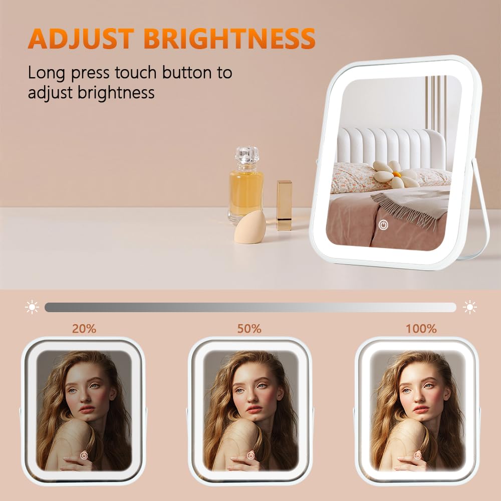 YEKKOPT USB-C charging vanity mirror for quick recharging before use.