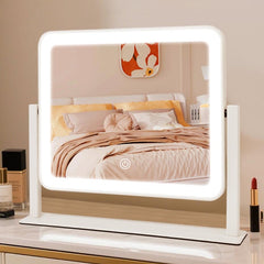 YEKKOPT rechargeable vanity mirror arc-design angle view for compact vanity setup.