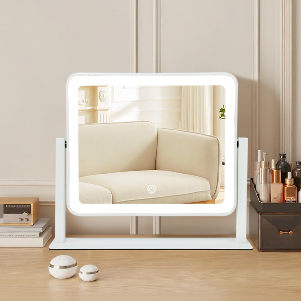 YEKKOPT 1200mAh USB-C rechargeable mirror for cordless makeup sessions.