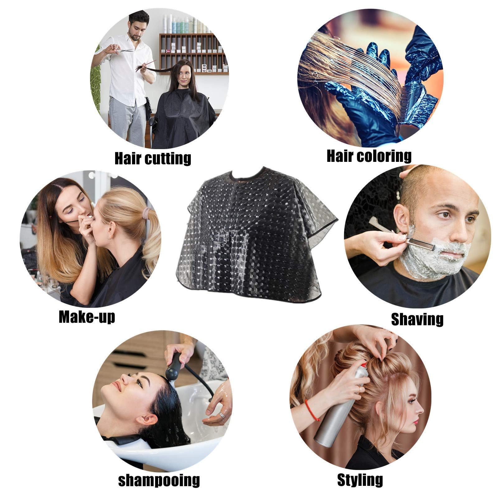 YELEGAI anti-static durable PVC cape reduces static and snags during styling and drying.