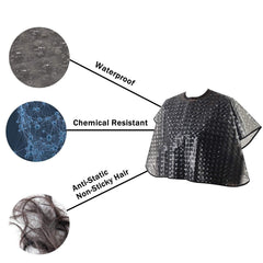 YELEGAI black PVC salon cape showcases professional appearance and liquid resistance for messy color sessions.