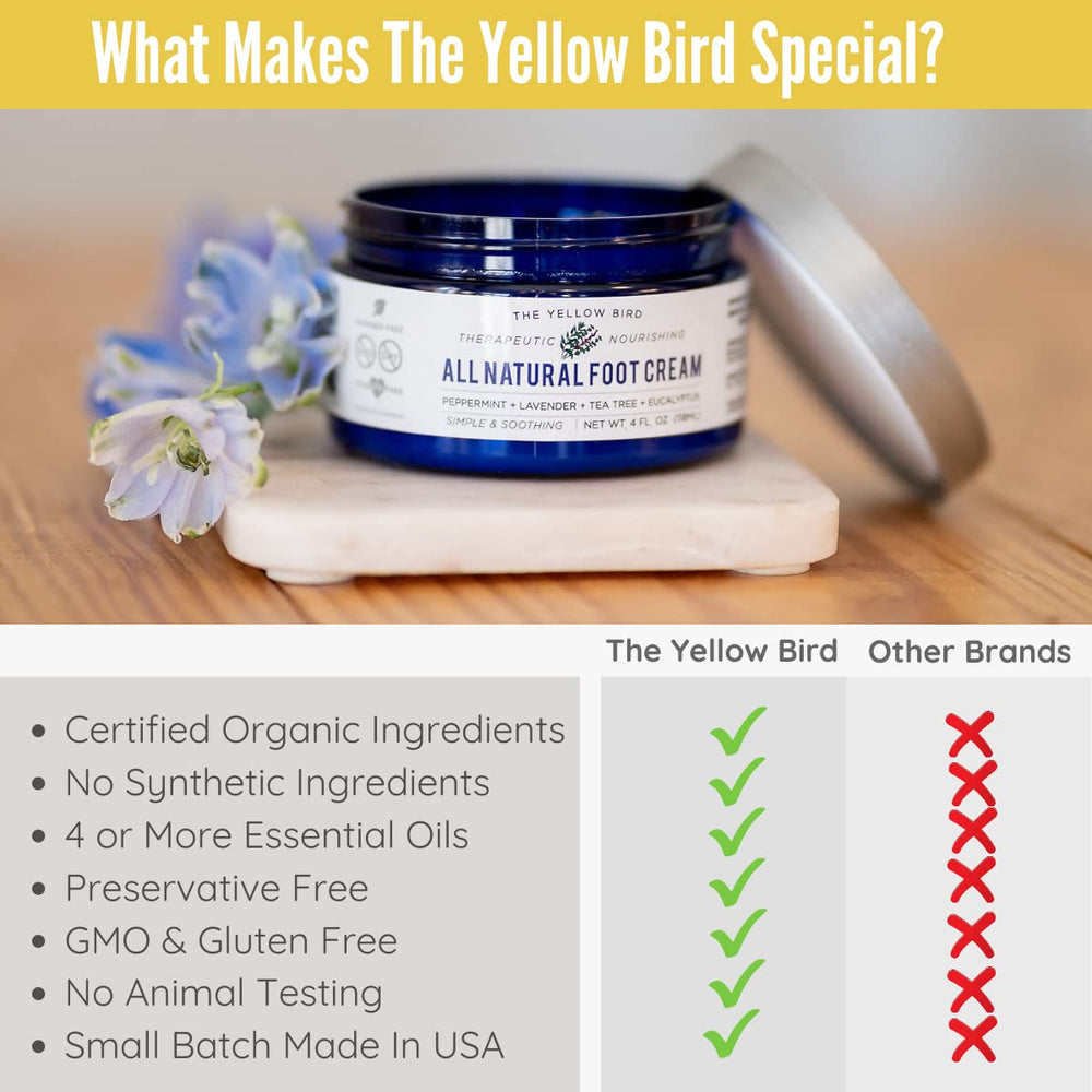 The Yellow Bird small-batch USA label emphasizes family-owned craftsmanship.