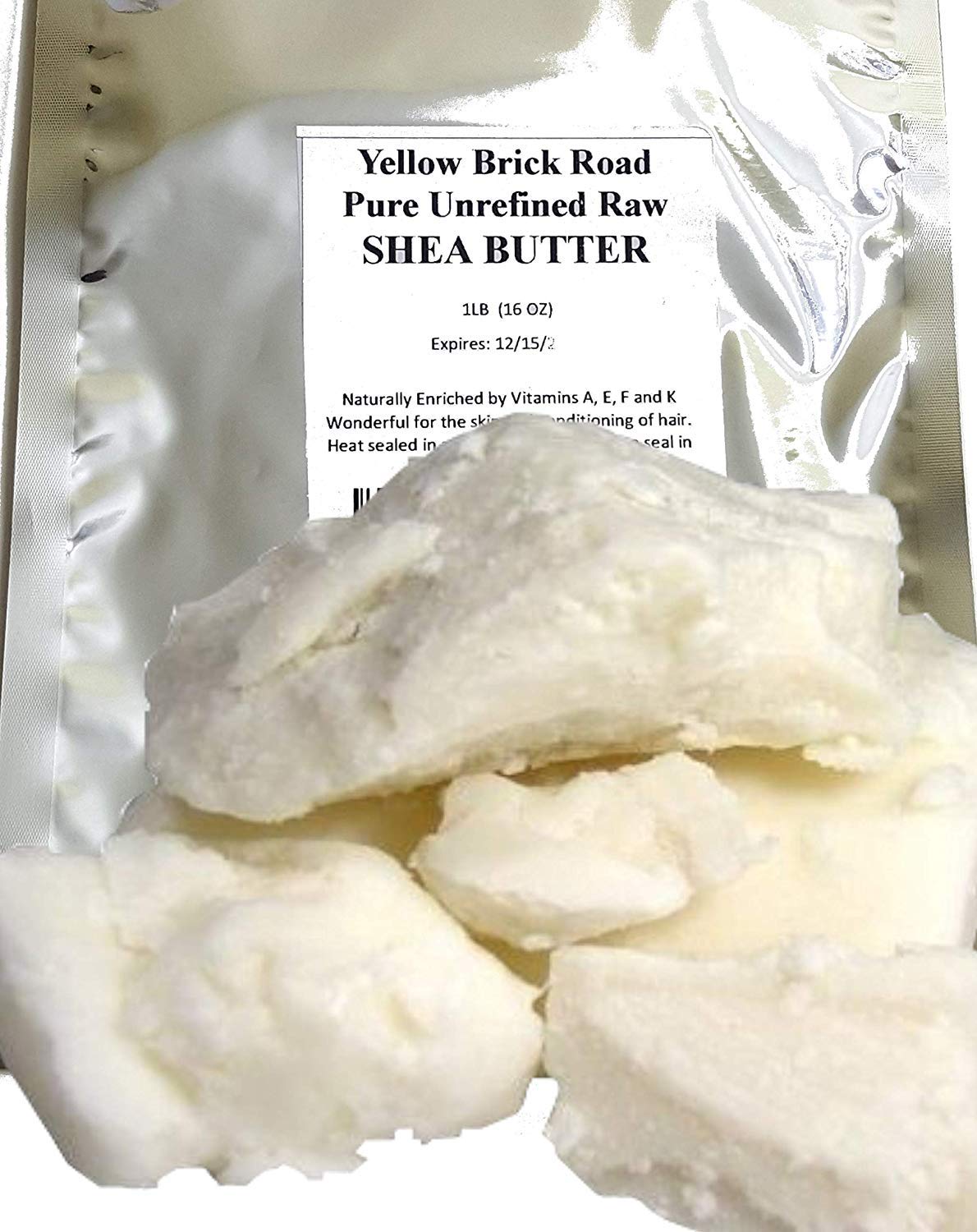 Yellow Brick Road Shea Butter Ivory unrefined slab for DIY skincare.