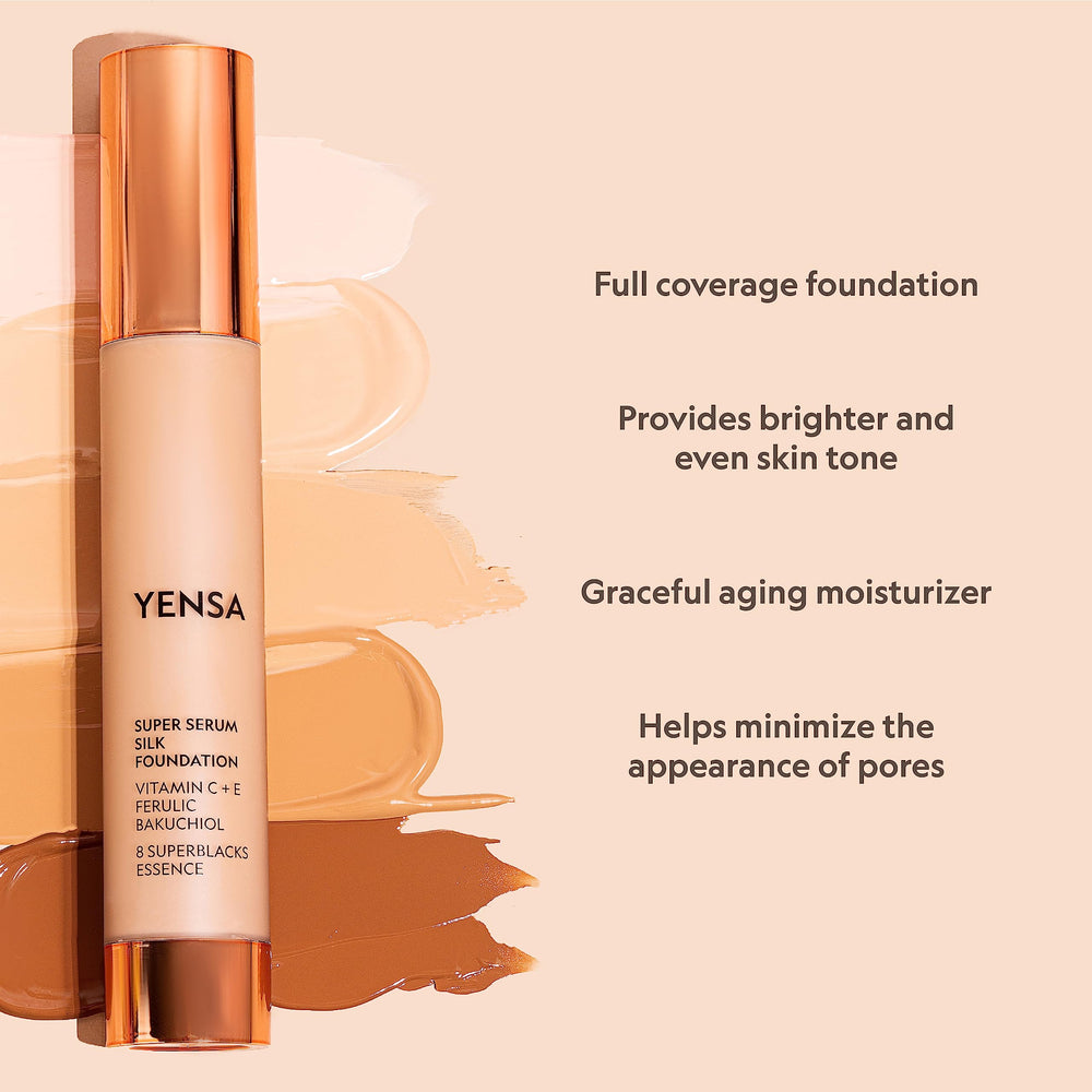 YENSA Serum Foundation blended on skin delivering radiant, even complexion