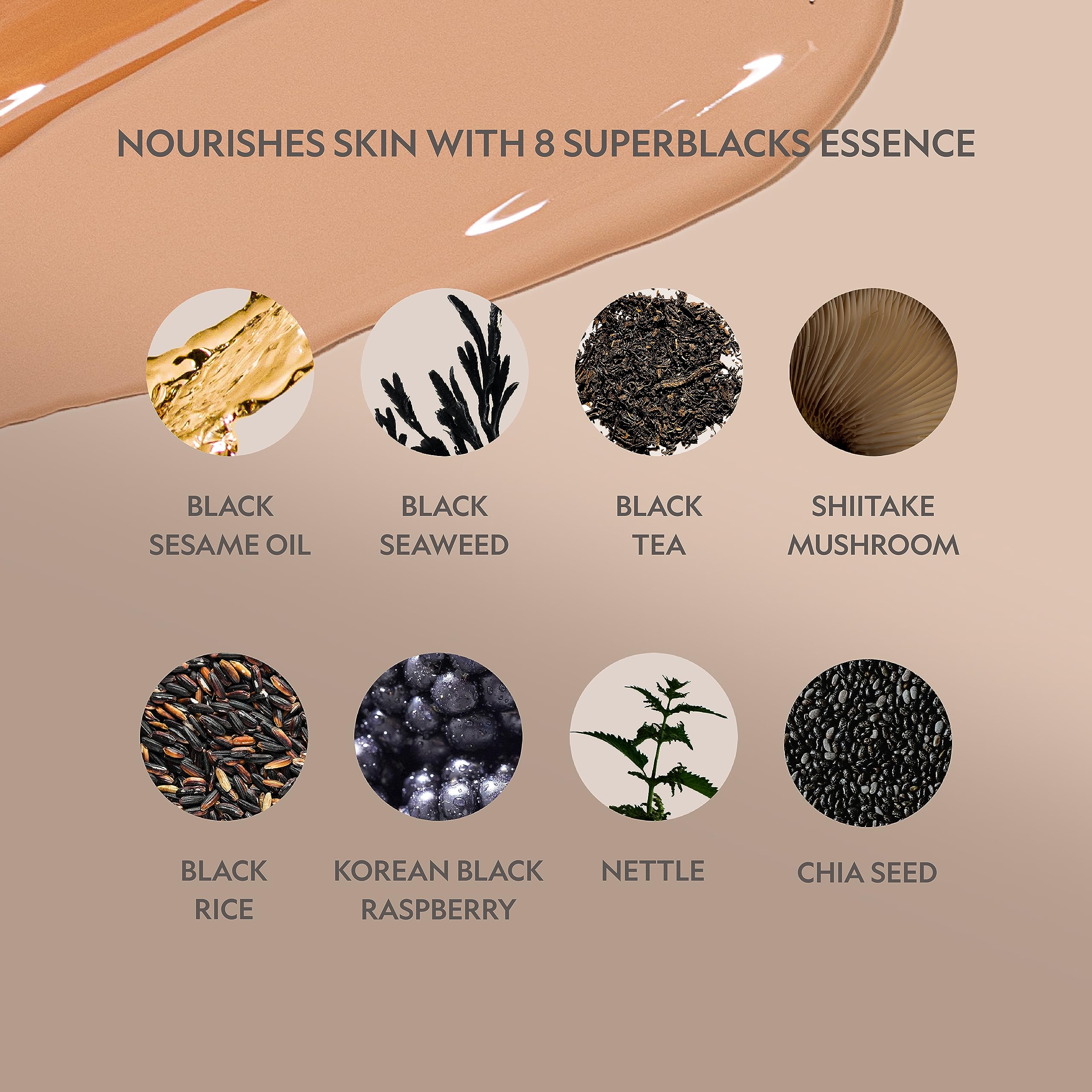 YENSA Serum Foundation close-up emphasizing minimized pores and refined texture