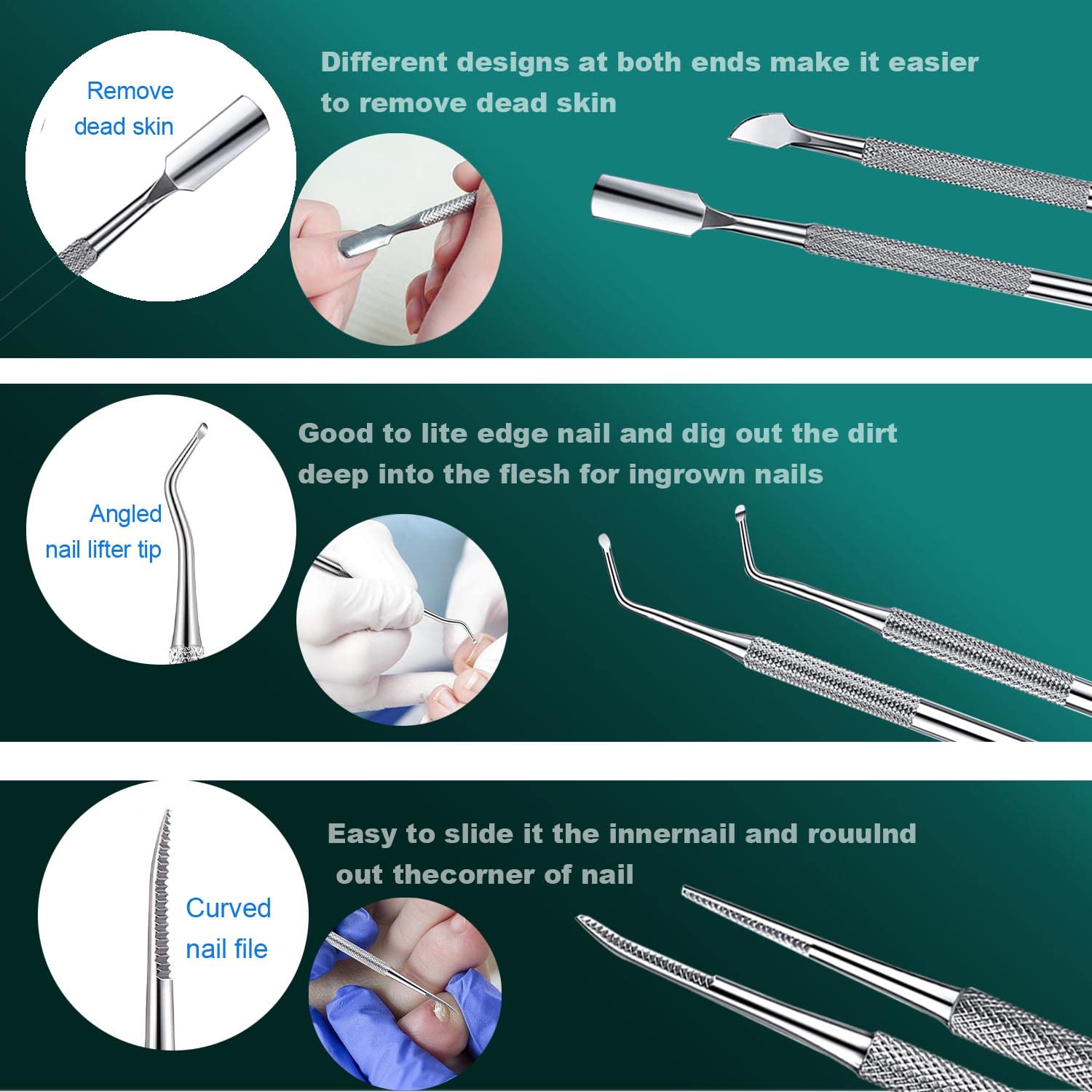 yeoeigm long curved blade ingrown toenail clipper enables clean, confident removal.