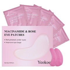 Yeokoe under-eye patches packaging shows compact sachets for on-the-go hydration.