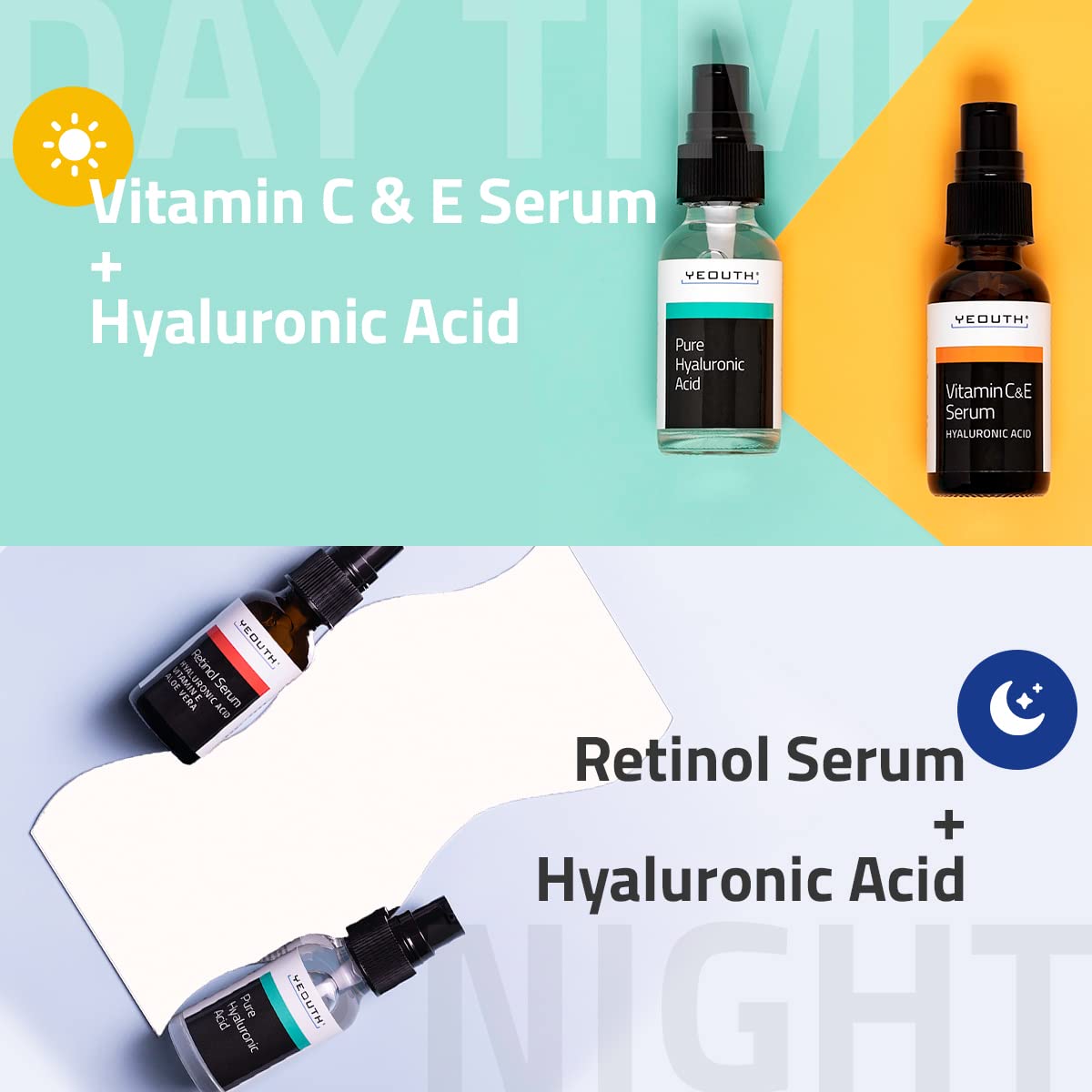 YEOUTH daytime vitamin C serum brightening glow on clean skin