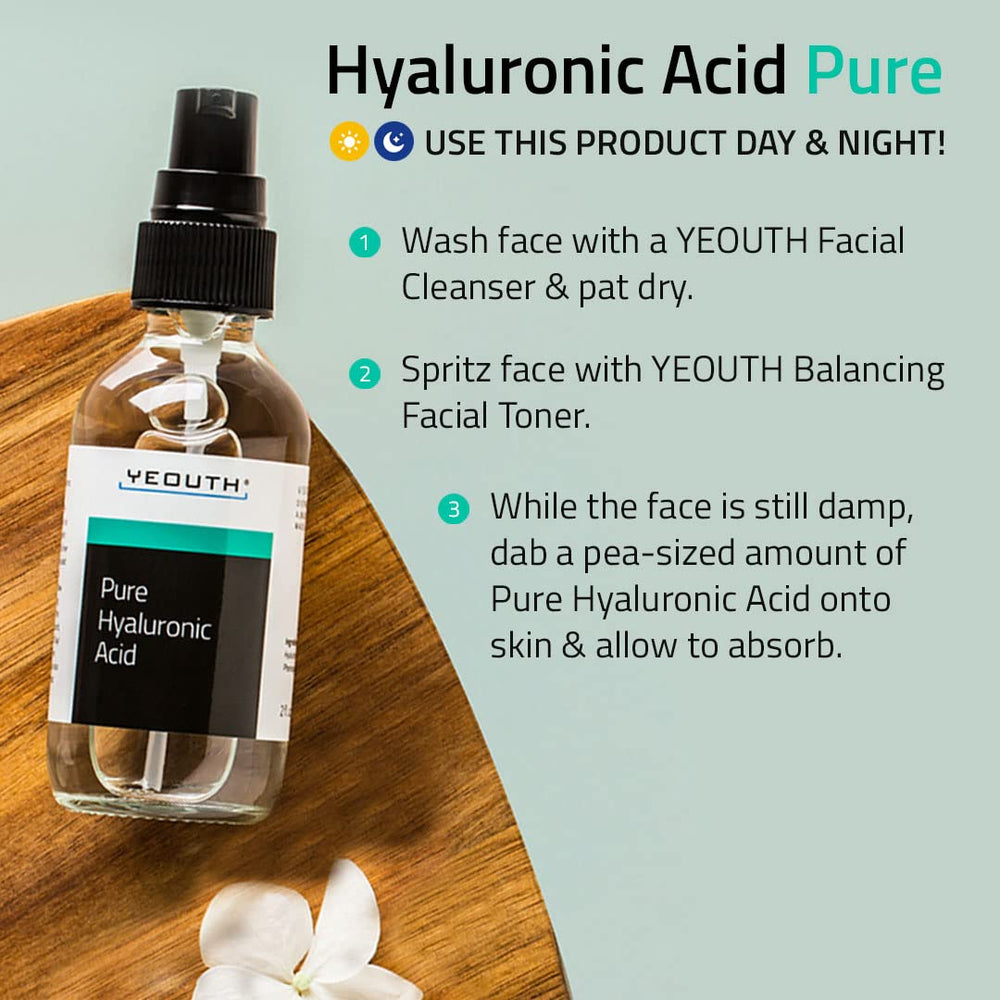 YEOUTH Hyaluronic Acid Serum night routine setup with Retinol layering.