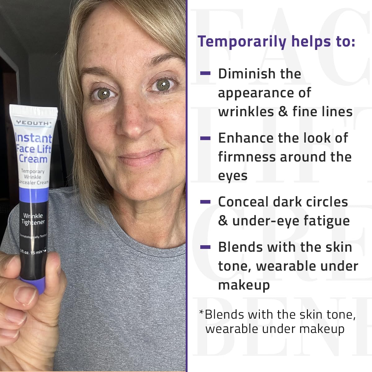 YEOUTH Instant Face Lift Cream focuses on crow's feet for a firmer look.