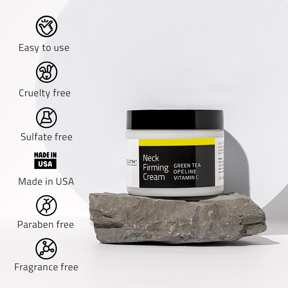 YEOUTH neck cream dermatology-tested denotes safe daily use